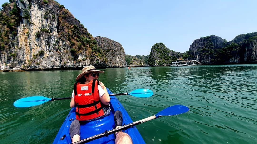 Kayaking at Ba Trai Dao Islet