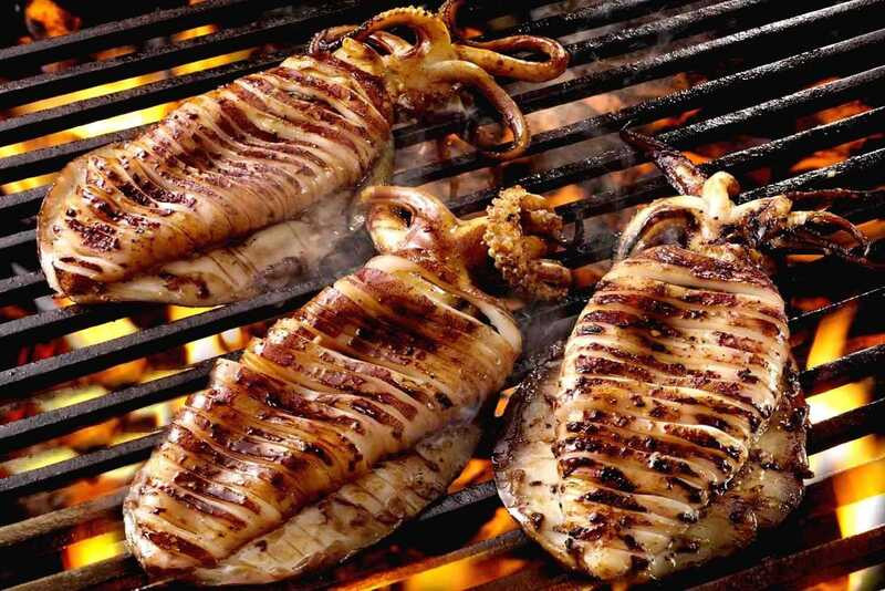 Enjoy Hot Grilled Squid on the Sea