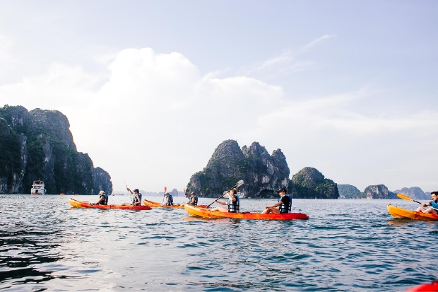 Kayaking in Ha Long Bay